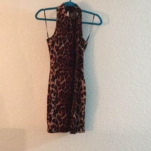 Velvet cheetah print dress
